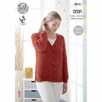 Sweater and Cardigan Knitted in King Cole Fashion Aran - P4815 - Leaflet