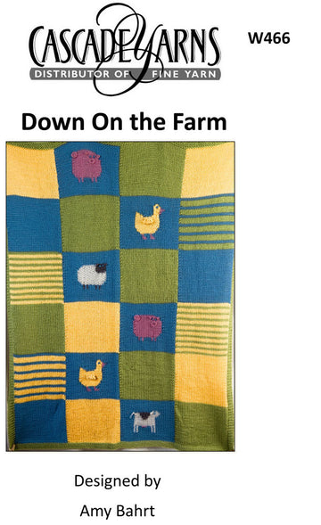 Down on the Farm Blanket in Cascade Cherub Aran - W466 - Free PDF