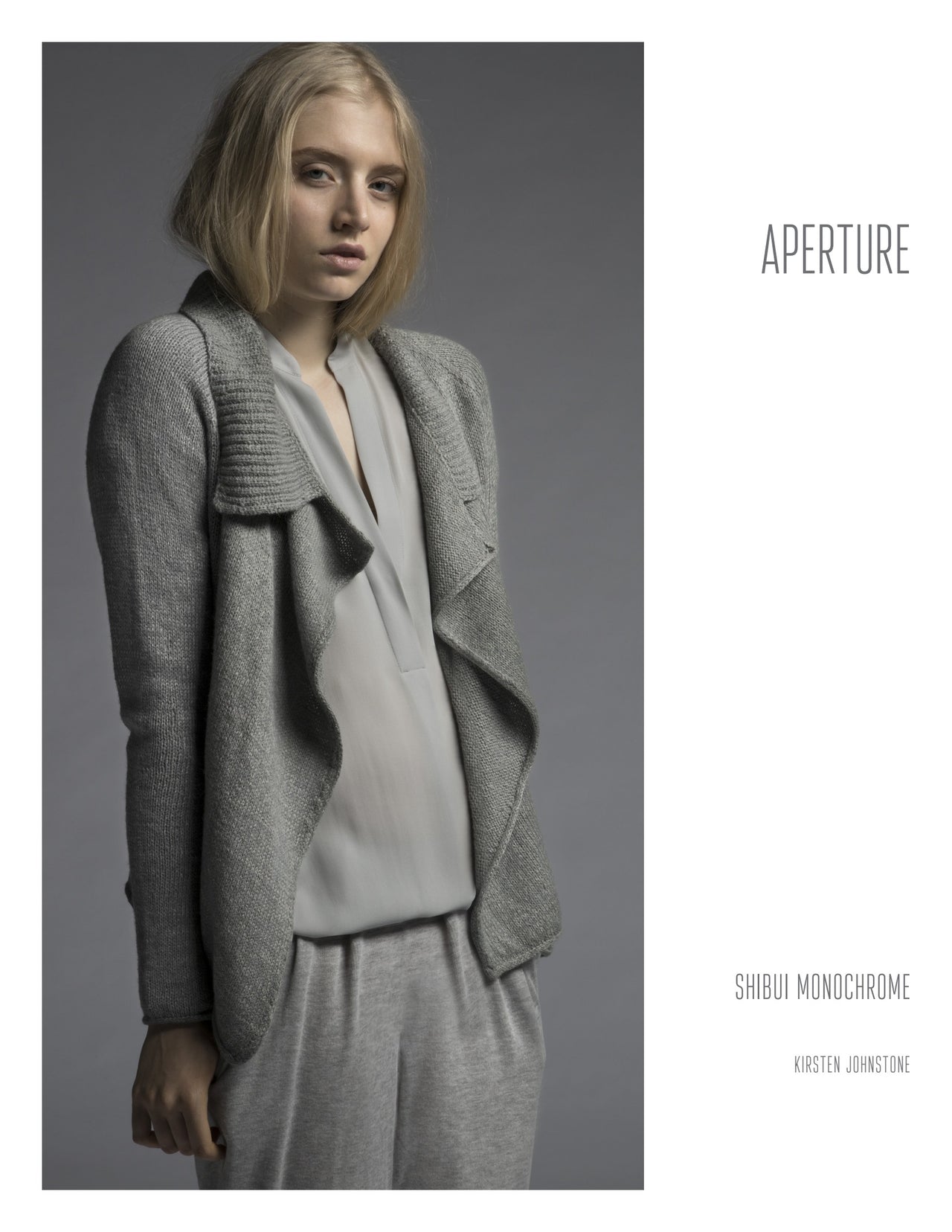 Shibui Knits Monochrome Aperture Cardigan Knitting Pattern