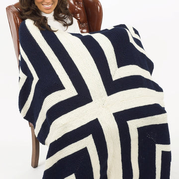 Plymouth Yarn Encore Stadium Blanket Knitting Pattern