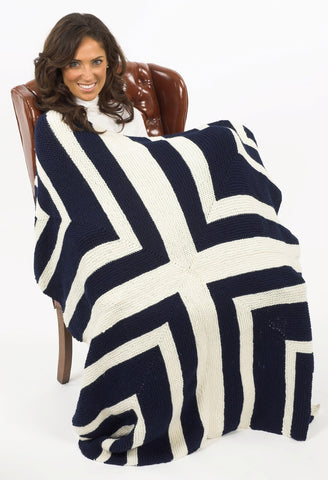 Plymouth Yarn Encore Stadium Blanket Knitting Pattern