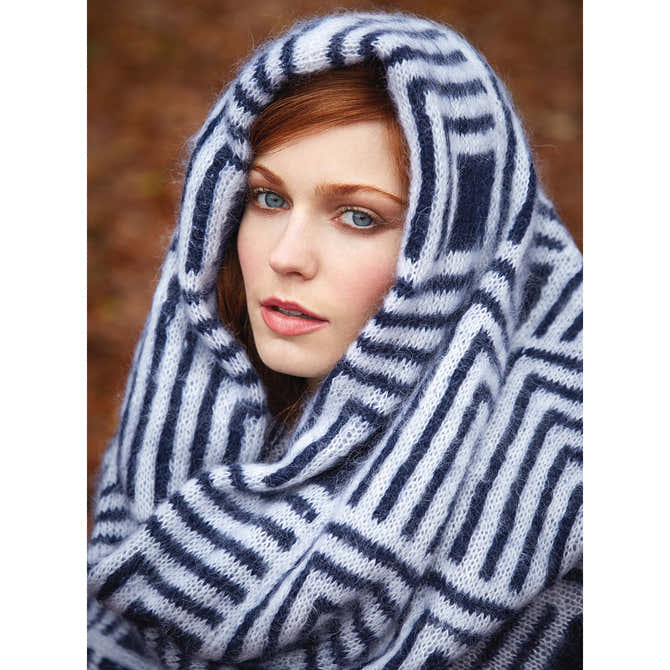Rowan Contrast Squares Wrap Knitting Pattern