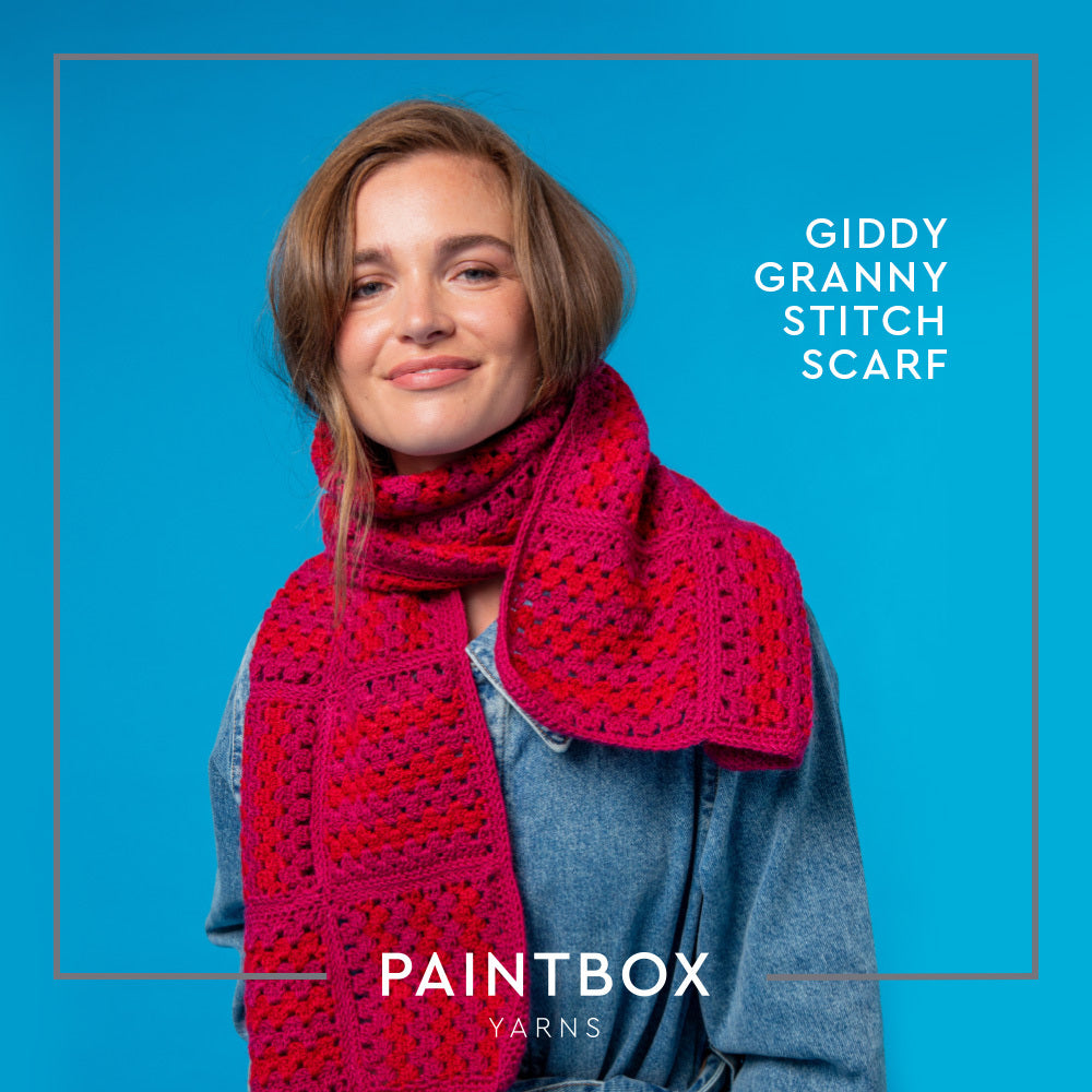 Paintbox Yarns Giddy Granny Stitch Scarf Crochet Pattern