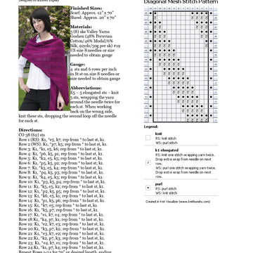 Valley Yarns 215 Diagonal Mesh Scarf And Shawl (Free)