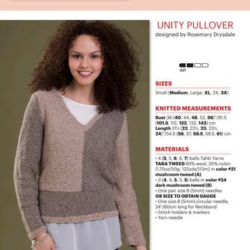 Tahki Yarns Unity Pullover Knitting Pattern