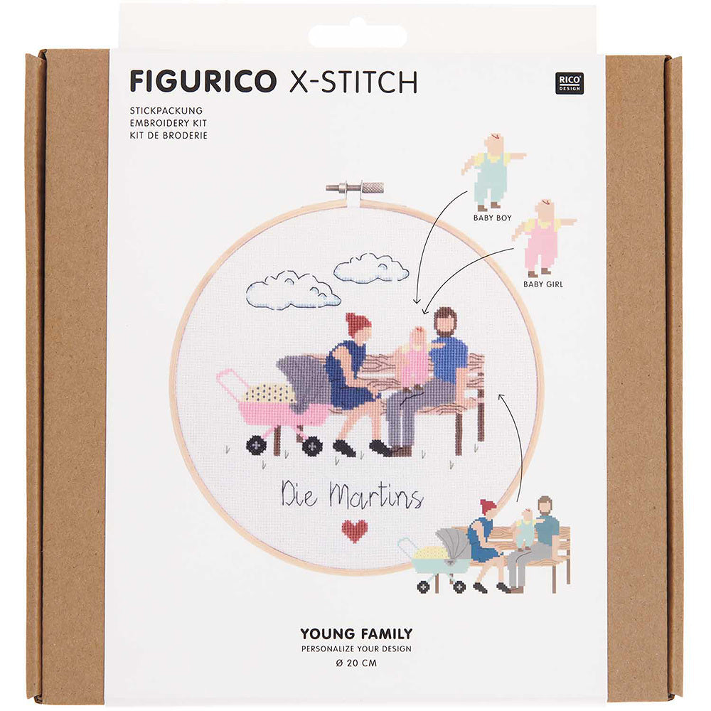 Rico Figurico Young Family Cross Stitch Kit