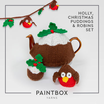 Paintbox Yarns Holly, Christmas Pudding & Robin Set Knitting Pattern