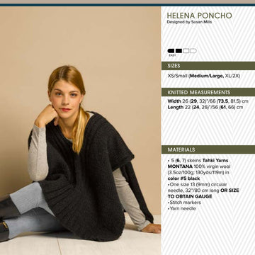 Tahki Yarns Helena Poncho Knitting Pattern