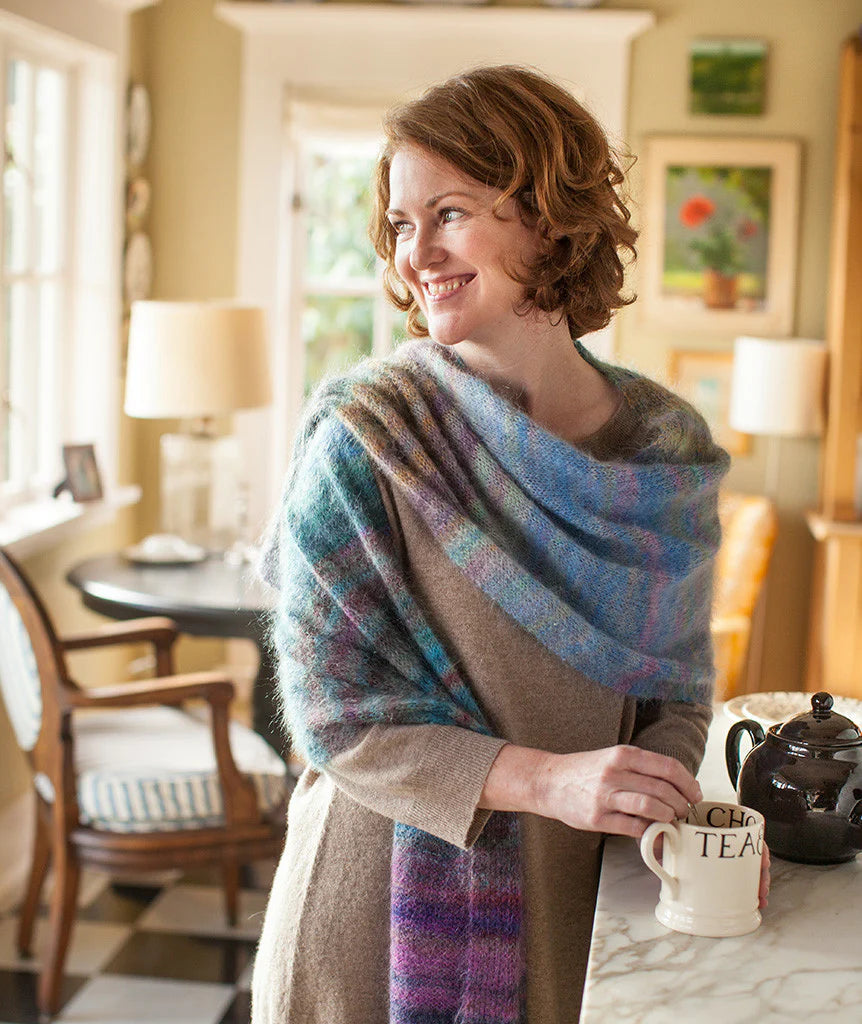 Churchmouse Studio Color Play Mohair Scarf & Wrap in Rowan Kidsilk Haze