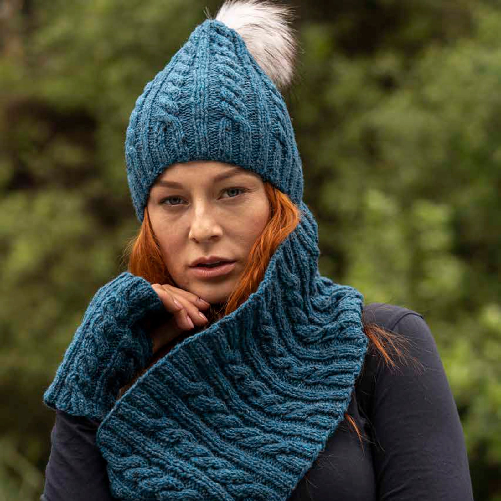Queensland Collection Karen Hat, Cowl & Miits Knitting