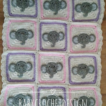 Elephant tile blanket