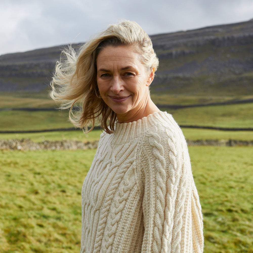 Debbie Bliss Cabled Raglan Sweater Knitting Pattern