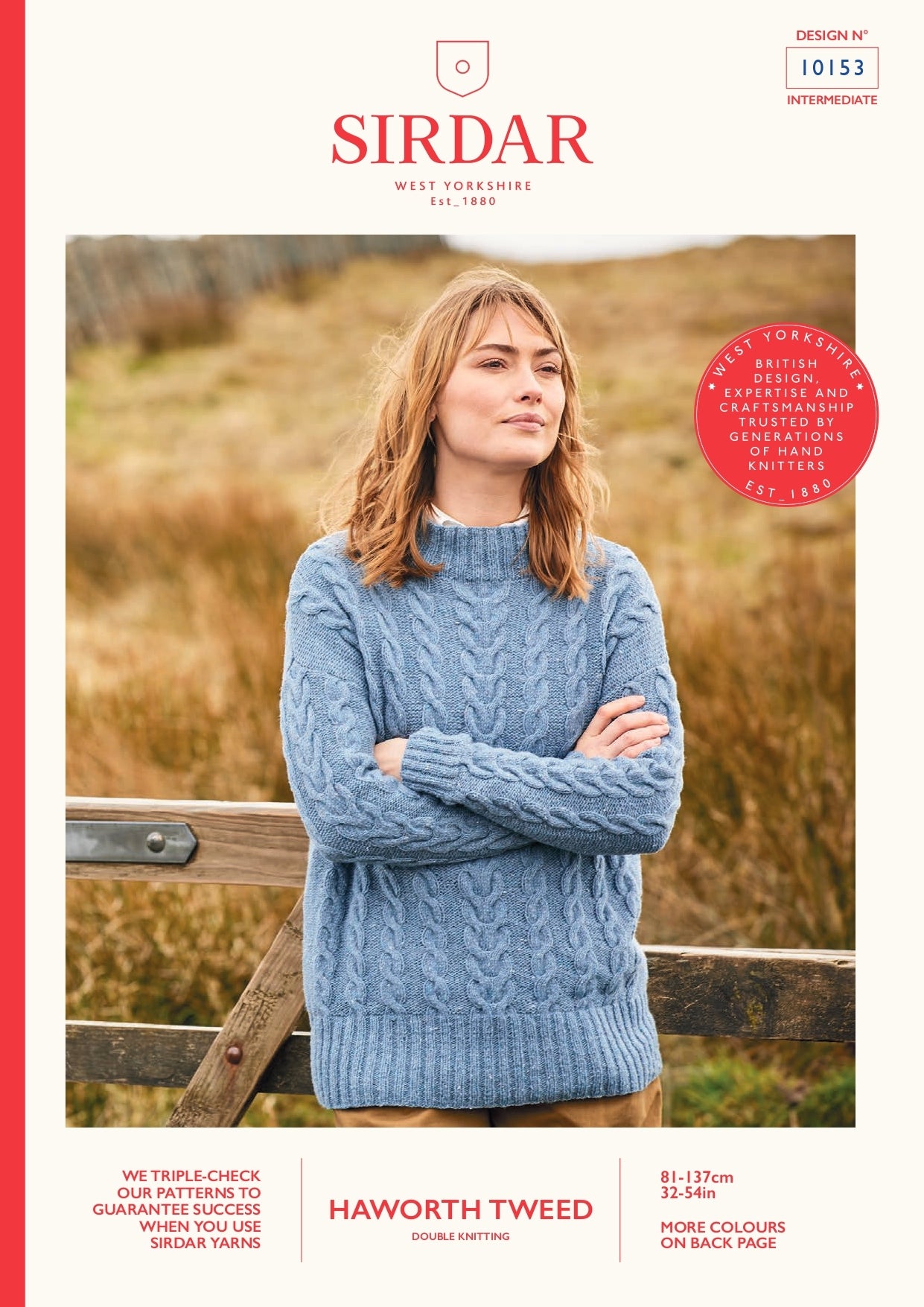 Sirdar All Over Cable Drop Sleeve Sweater Knitting Pattern