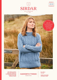 Sirdar All Over Cable Drop Sleeve Sweater Knitting Pattern