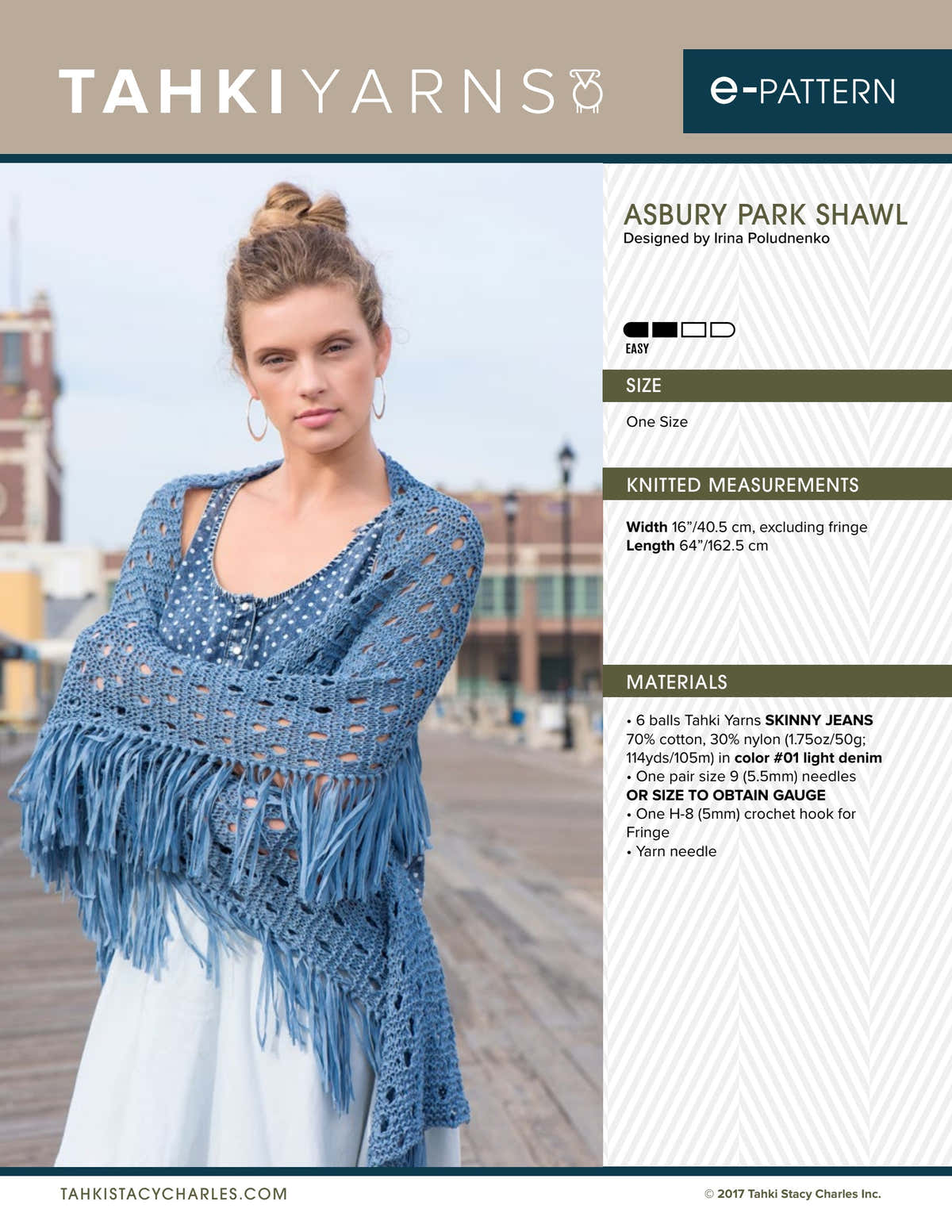 Tahki Yarns Asbury Park Shawl Knitting Pattern