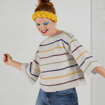 Paintbox Yarns Rainbow Boat Neck Top (Free)