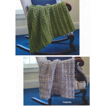 Plymouth Yarn 2803 Throws Blanket Knitting Pattern