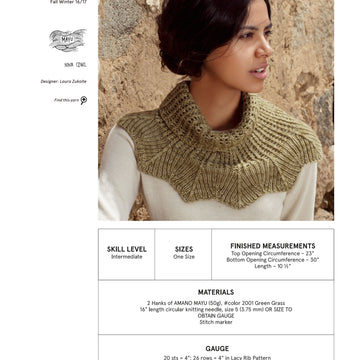 AMANO Nina Cowl Knitting Pattern