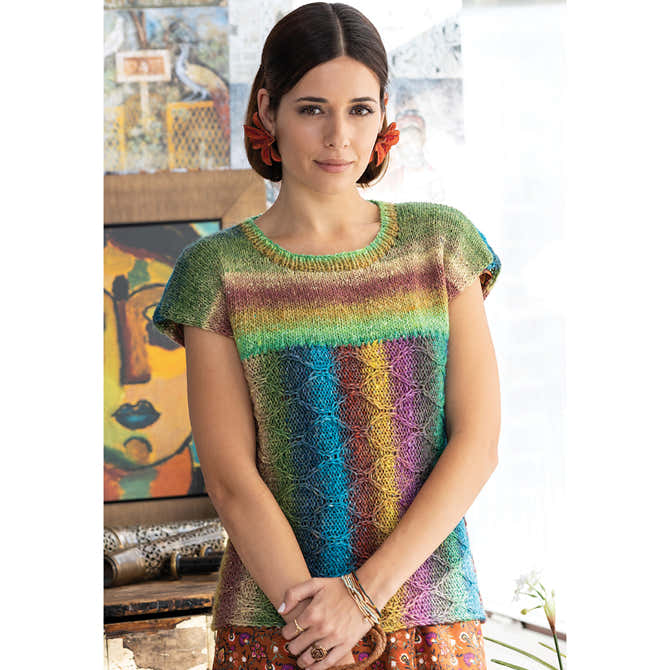 Noro Two-Direction Ripple Top Jumper Knitting Pattern