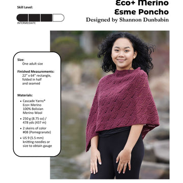 Cascade Yarns A Esme Poncho Cape Knitting Pattern