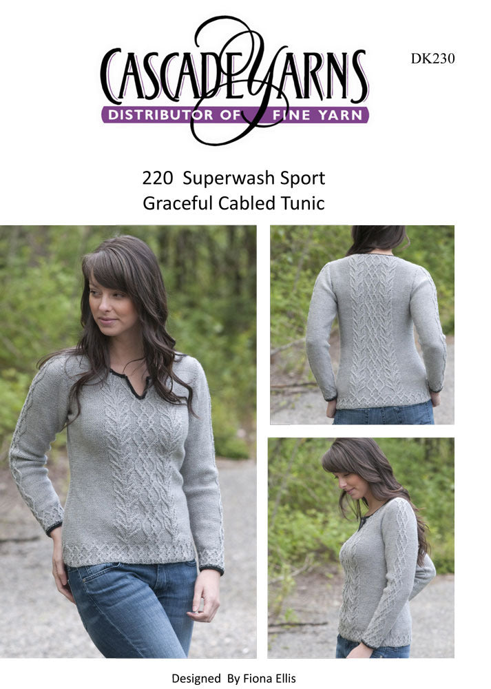 Cascade Yarns DK Graceful Cabled Tunic Knitting Pattern
