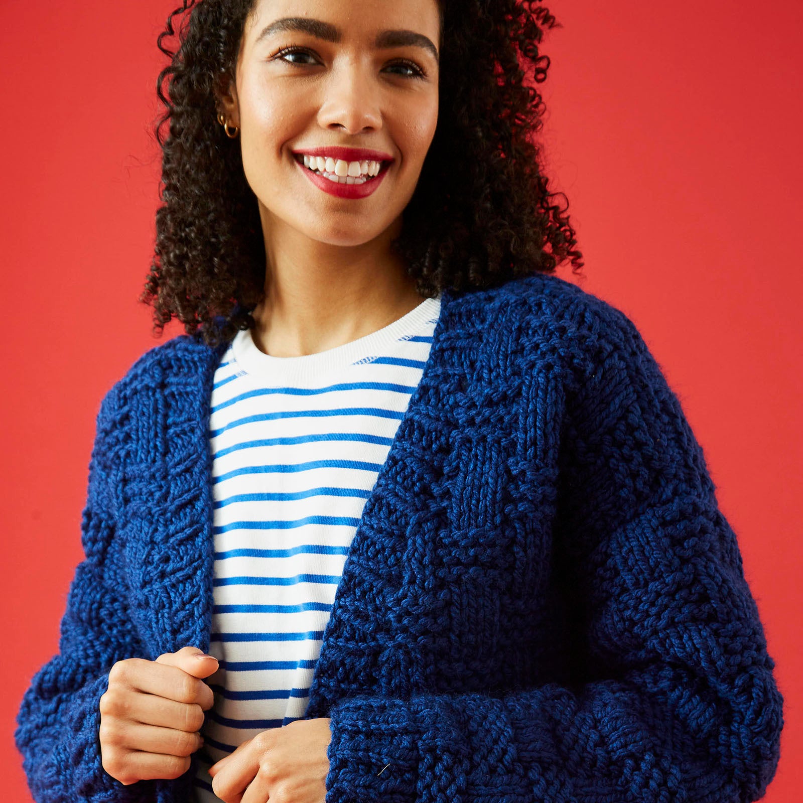 Paintbox Yarns Basket Weave Cardigan Knitting Pattern