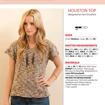 Tahki Yarns Houston Top Knitting Pattern
