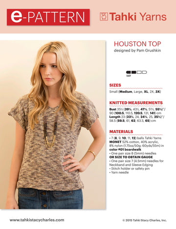 Tahki Yarns Houston Top Knitting Pattern