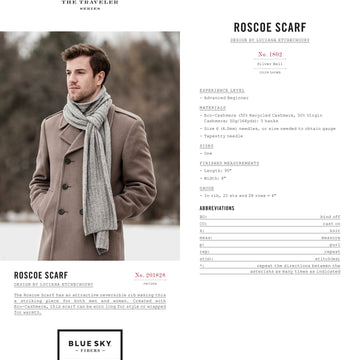 Blue Sky Fibers Roscoe Scarf Knitting Pattern