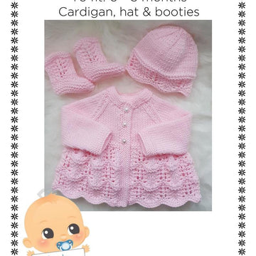 Isabella Baby Cardigan, Hat & Booties knitting pattern