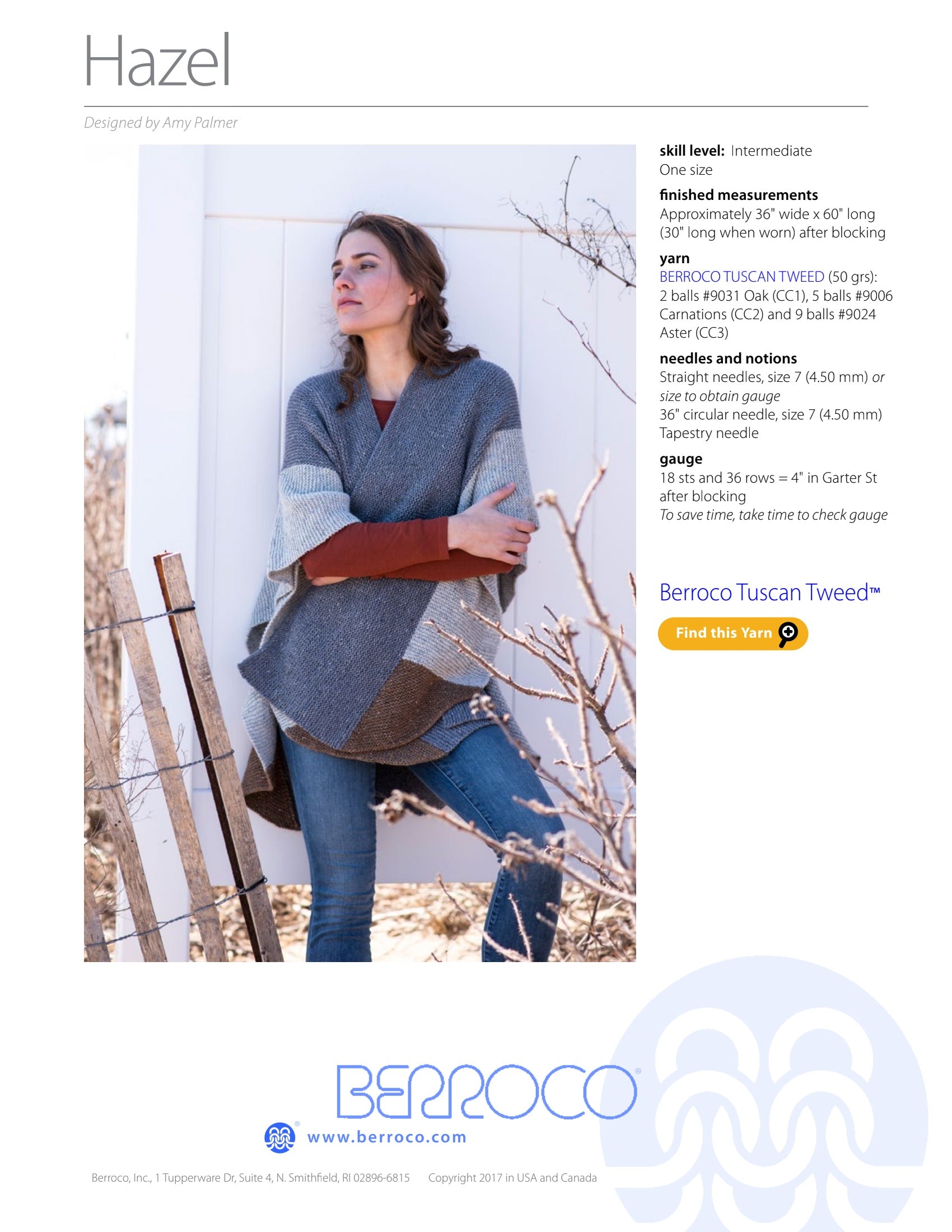 Berroco Hazel Wrap Knitting Pattern