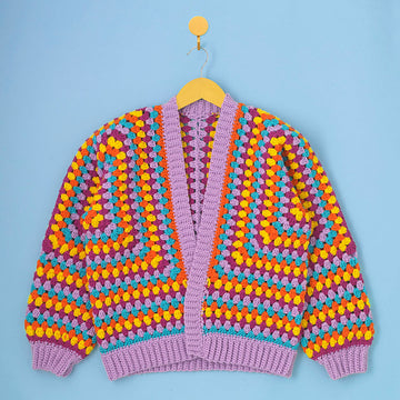 Paintbox Yarns Hey Hey Hexagon Cardigan Crochet Pattern