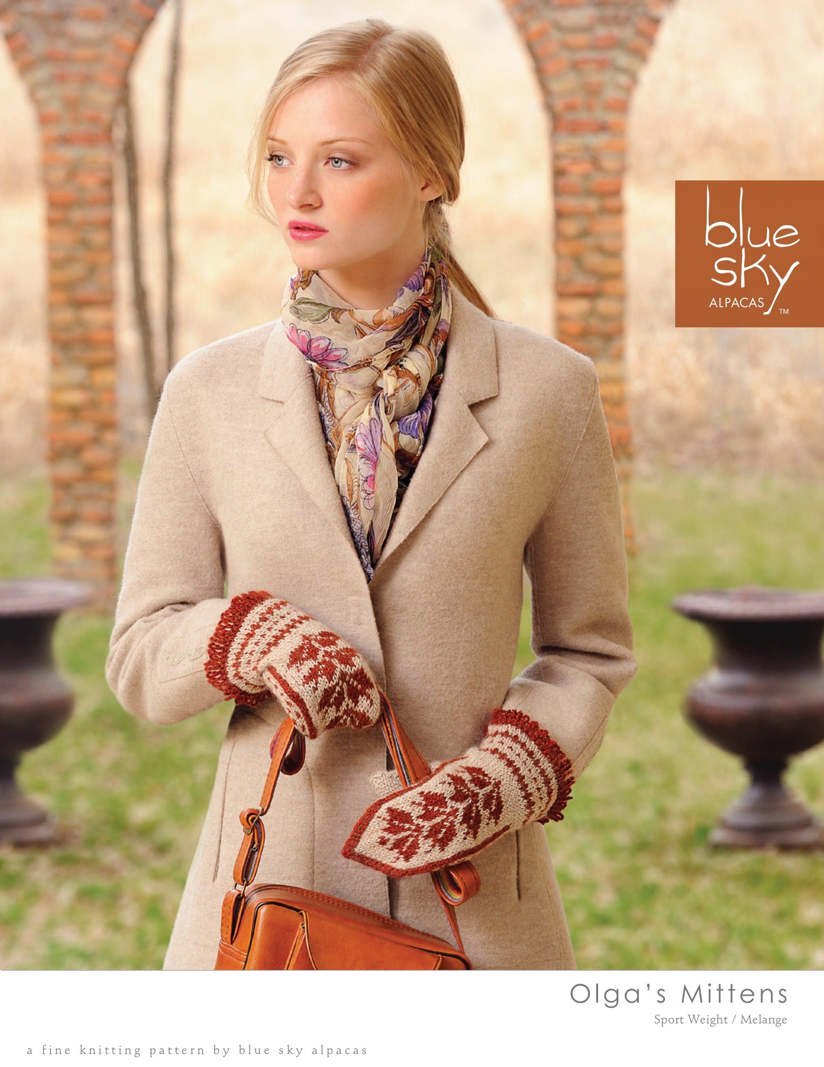 Blue Sky Fibers Olga's Mittens Knitting Pattern
