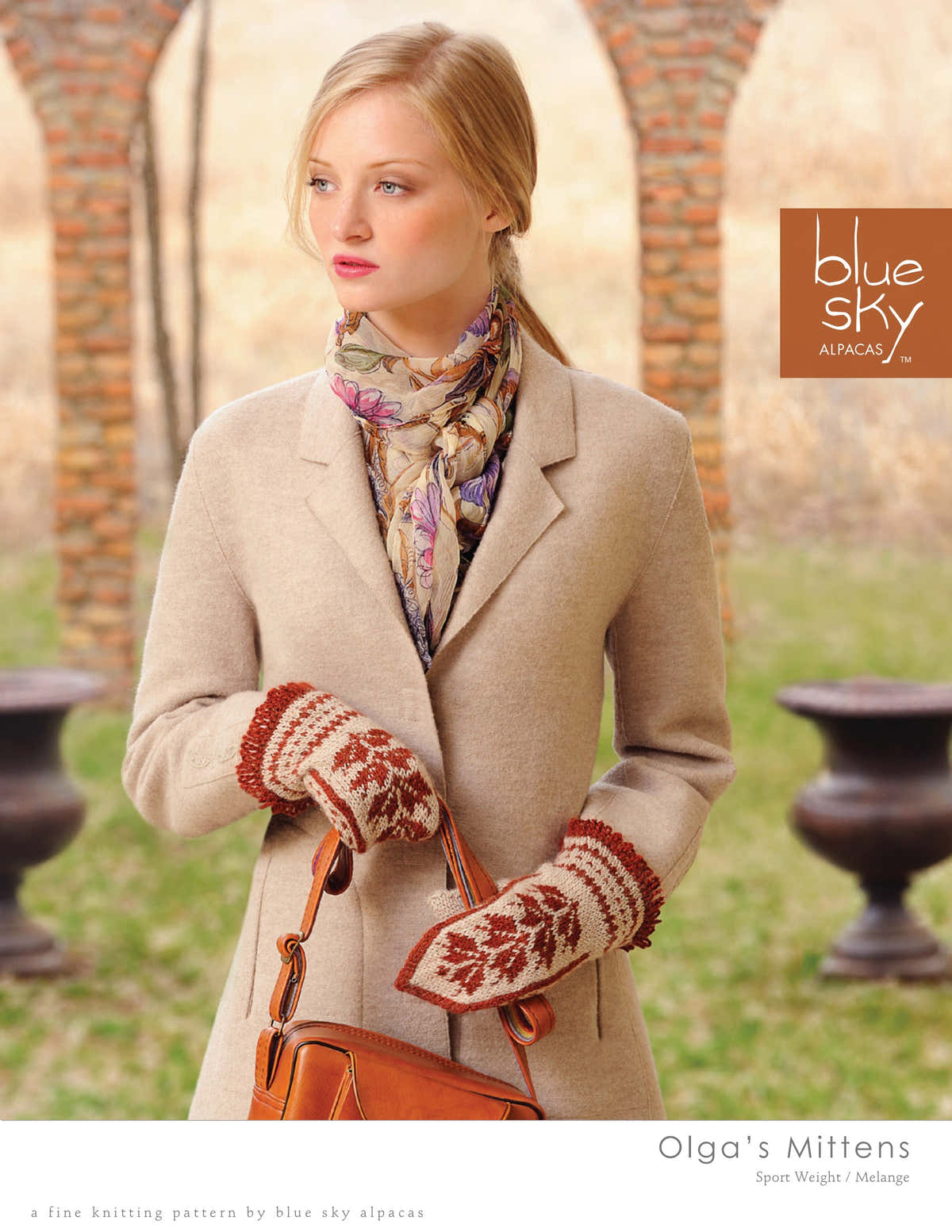 Blue Sky Fibers Olga's Mittens Knitting Pattern