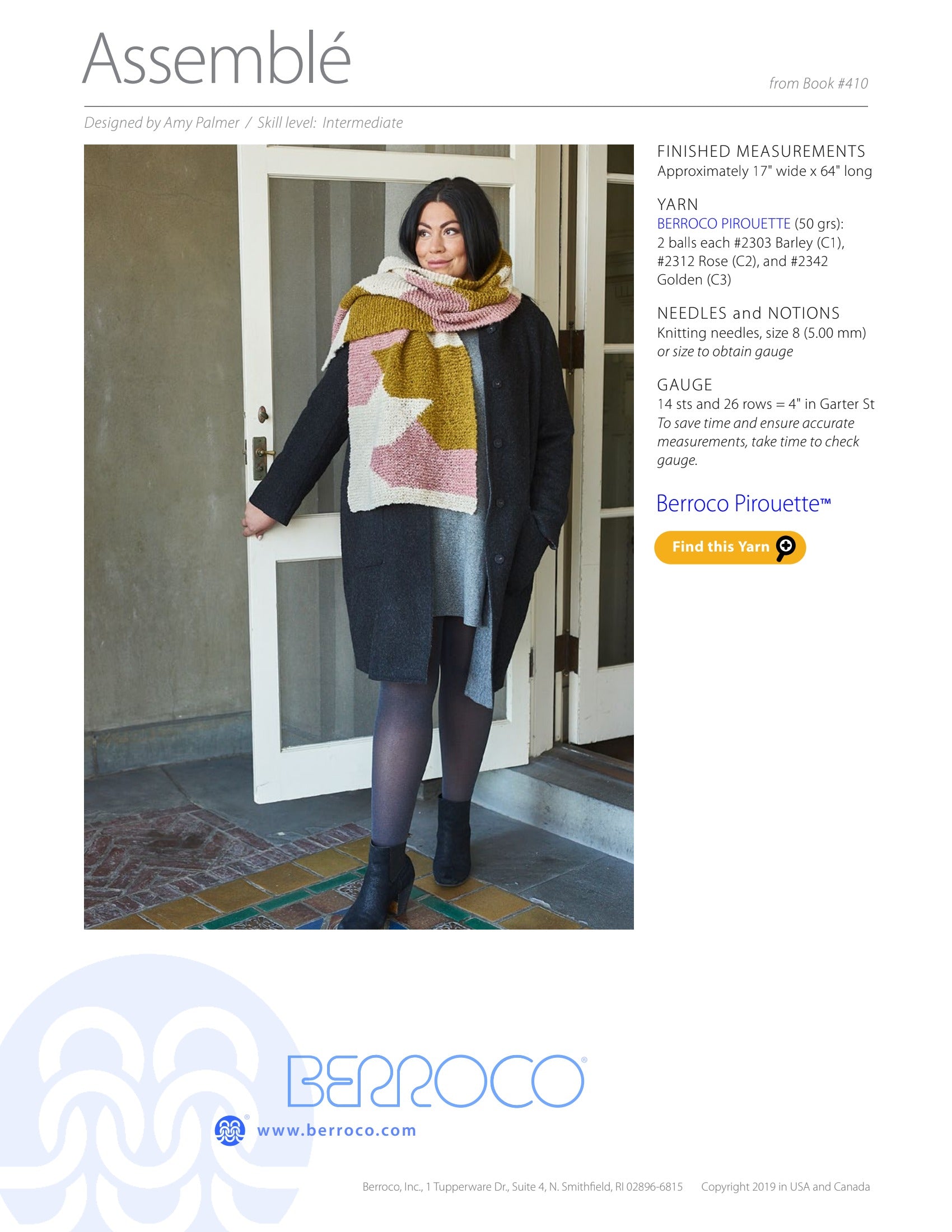 Berroco Assembl? Scarf Knitting Pattern
