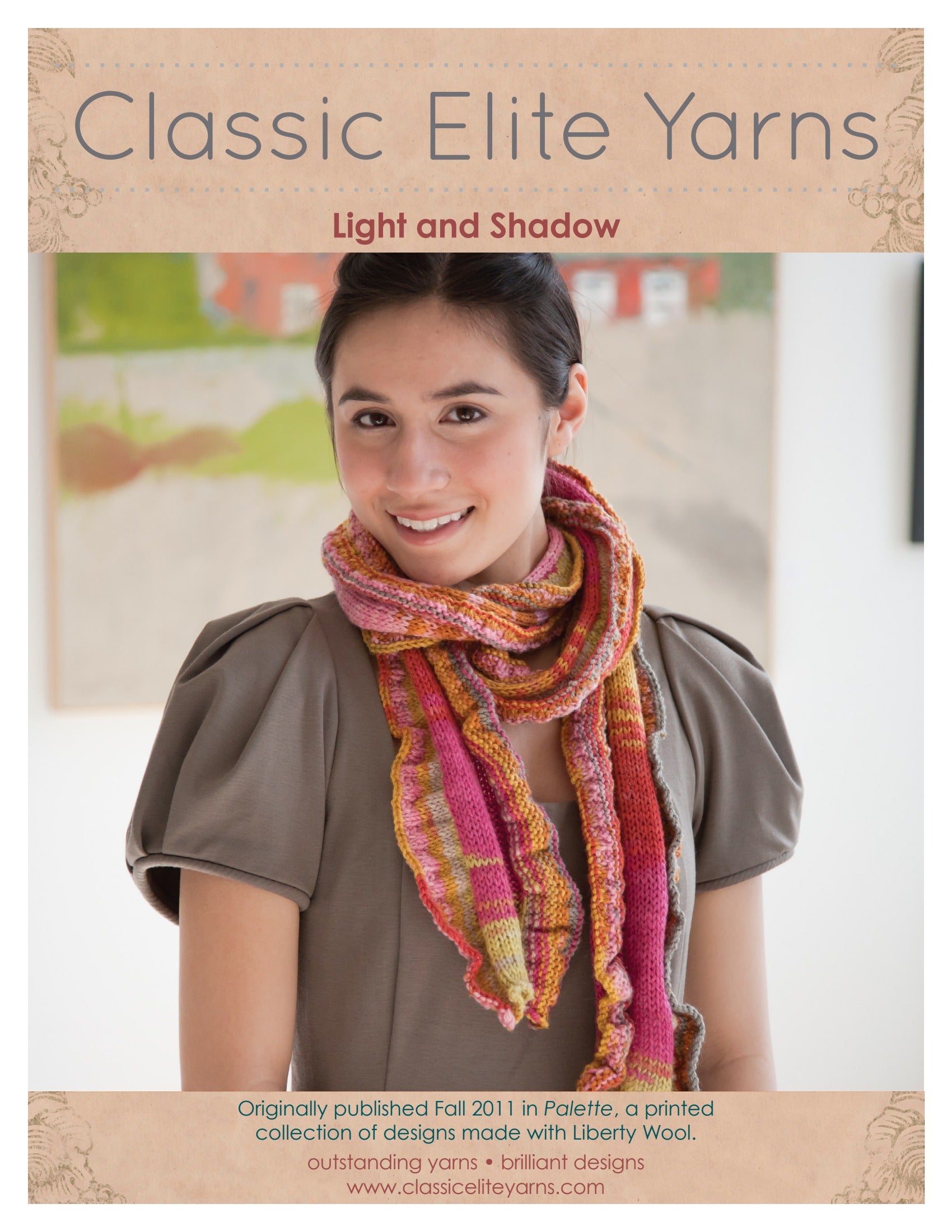 Classic Elite Yarns Light and Shadow Scarf Knitting Pattern