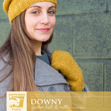 Downy Garter Hat & Mitts Knitting Pattern