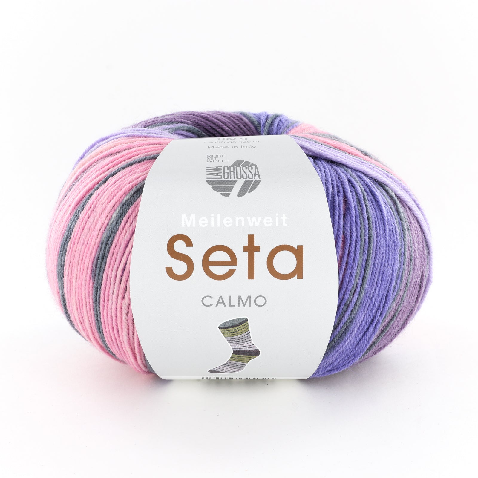 Lana Grossa Meilenweit 100 Seta Calmo Yarn - Wool 4 Ply