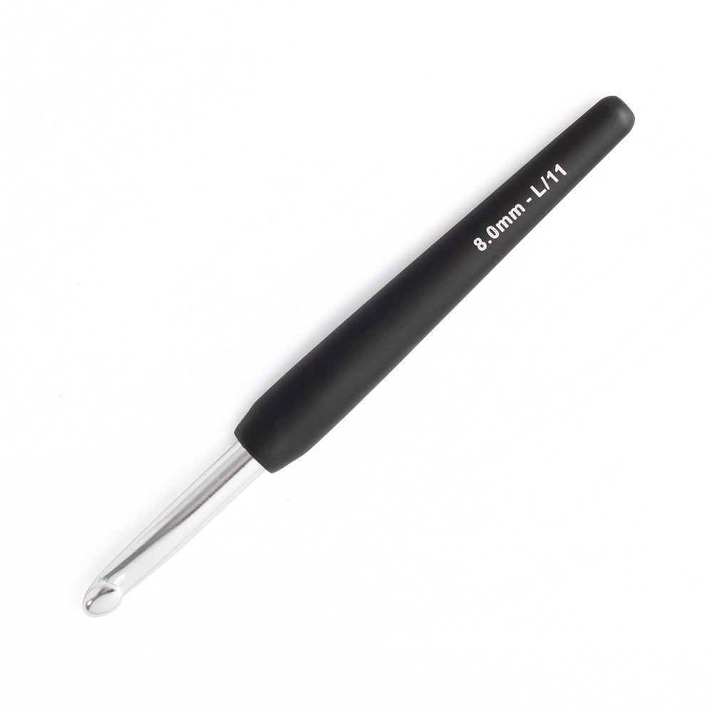 KnitPro Aluminum Soft-Grip Silver Crochet Hook