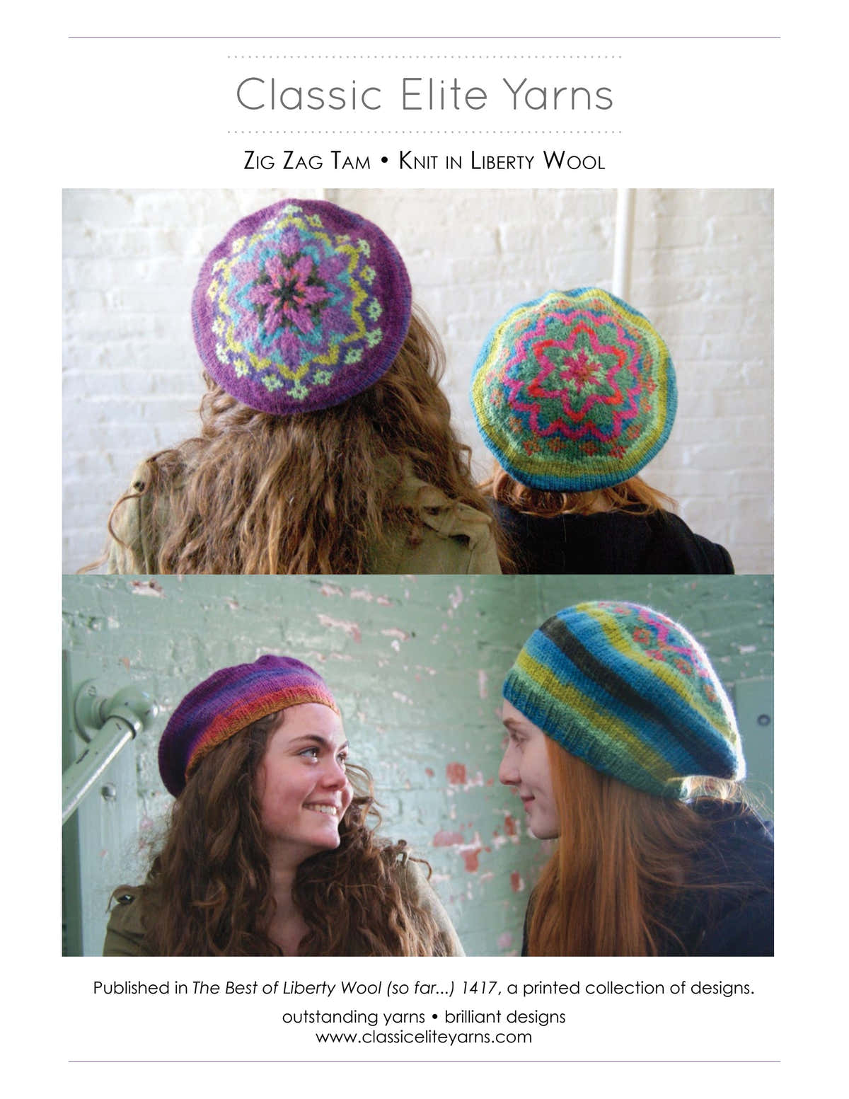 Classic Elite Yarns Zig Zag Tam Hat Knitting Pattern
