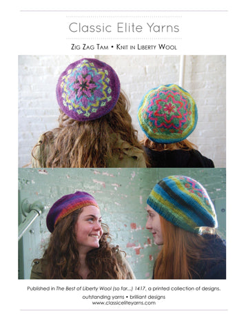 Classic Elite Yarns Zig Zag Tam Hat Knitting Pattern