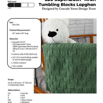 Cascade Yarns A Tumbling Blocks Lapghan Knitting Pattern