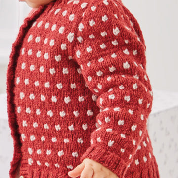 Sirdar Dotted V-Neck or Round Neck Cardigan in Snuggly Heirloom