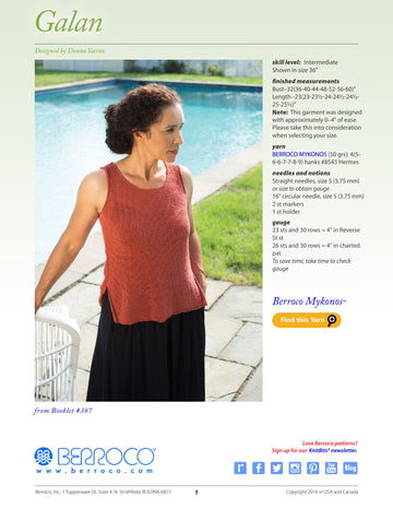 Berroco Galan Jumper Knitting Pattern