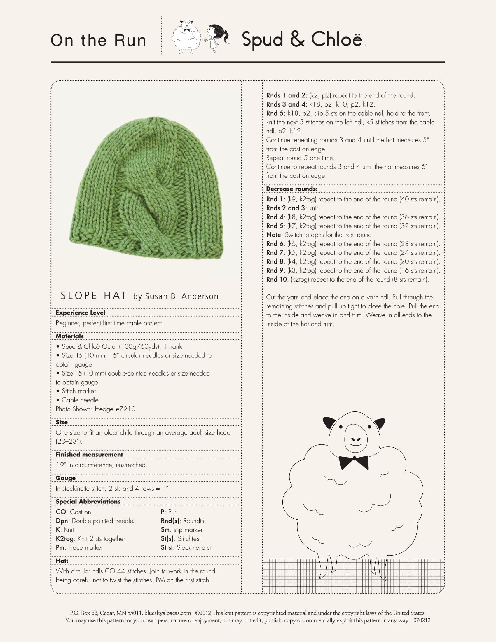Slope Hat Knitting Pattern