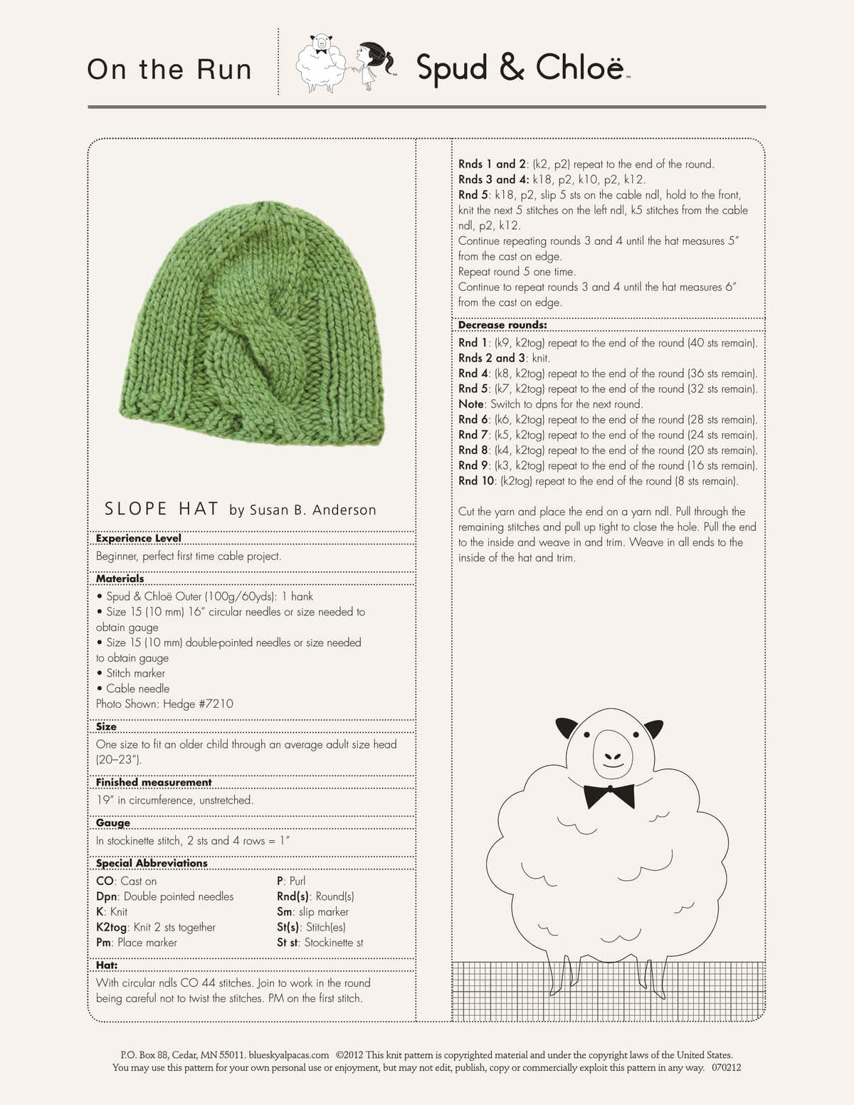 Slope Hat Knitting Pattern