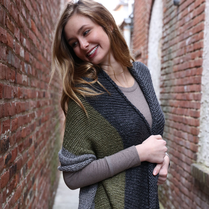 Plymouth Yarn Striped Shawl & Scarf Knitting Pattern