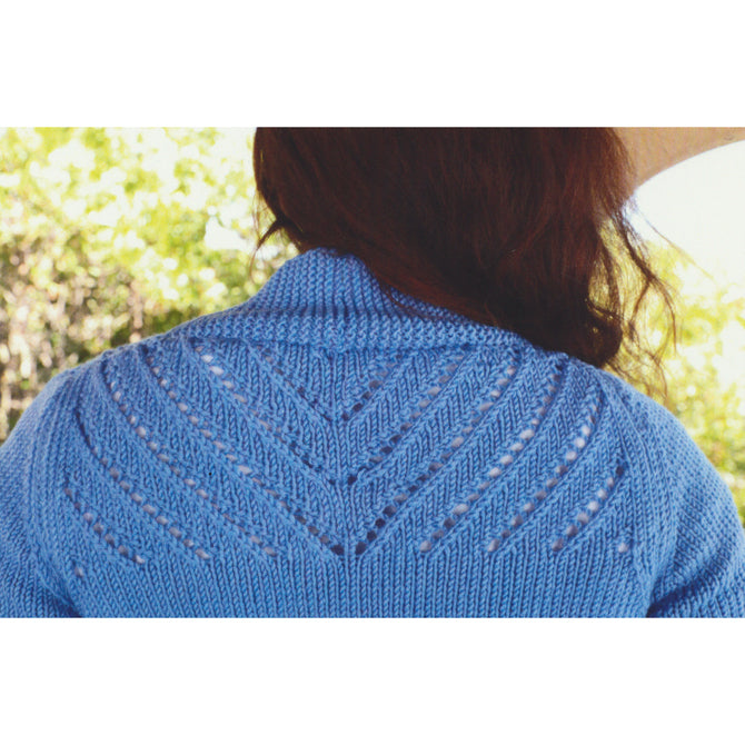 Plymouth Yarn 3123 Women's Lace Back Cardigan Knitting