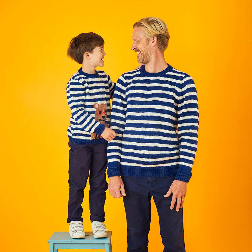 Paintbox Yarns Sailor Stripe and Buddy the Bear Sweater