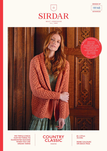Sirdar 10165 Shawl Collar Cardigan in Country Classic Worsted PDF